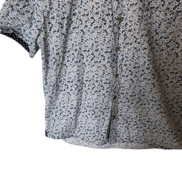 Sunrise Kingdom Mens Short Sleeve Button Down White‎ Floral M Medium Cotton - Picture 4 of 10